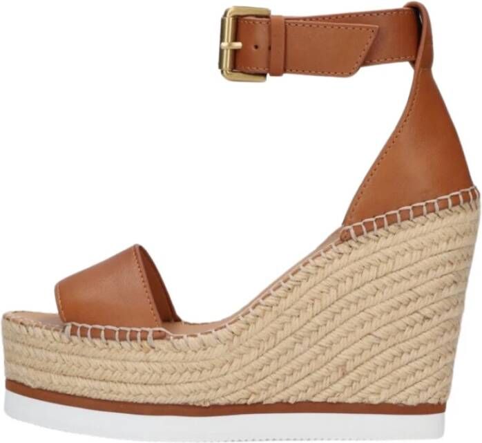 See by Chloé Hoge Espadrille Sandalen Glyn Brown Dames