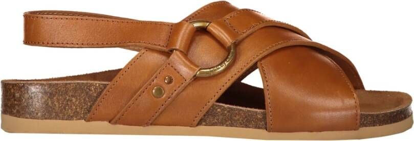 See by Chloé Kalfsleren Enkelband Sandalen Brown Dames