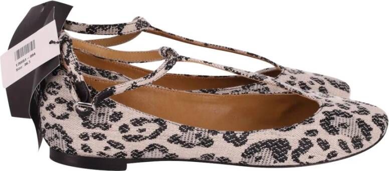 See by Chloé Leopard Print T-Strap Flats in Multicolor Canvas Multicolor Dames