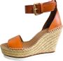 See by Chloé Leren Sleehak Espadrilles Sandalen Brown Dames - Thumbnail 1