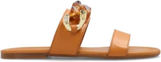 See by Chloé Monyca leren slides Brown Dames