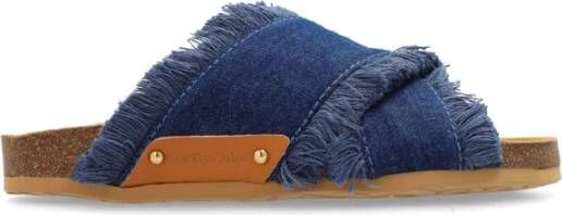 See by Chloé Prue denim slides Blue Dames