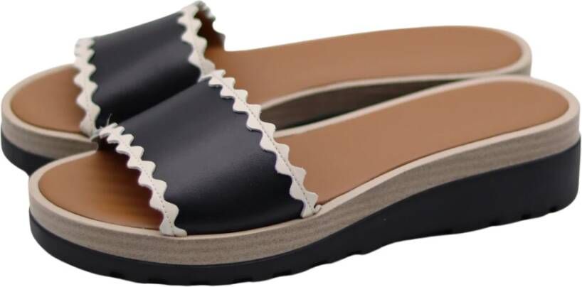 See by Chloé Zomerse Sliders met Tandpatroon Bruin Dames