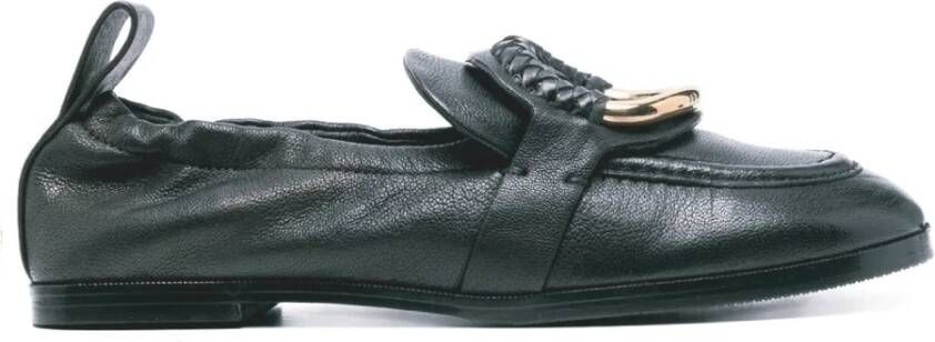 See by Chloé Zwarte Leren Loafers voor Dames Black Dames