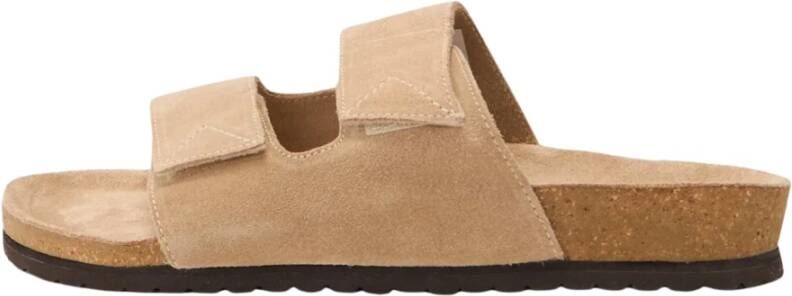 Selected Homme Suède sandaal met kurkzool