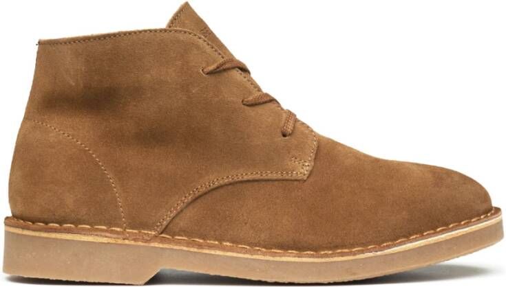 Selected Homme Suède veterschoenen met amandelvormige neus Brown Heren