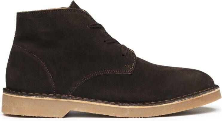 Selected Homme Suède veterschoenen met amandelvormige neus Brown Heren