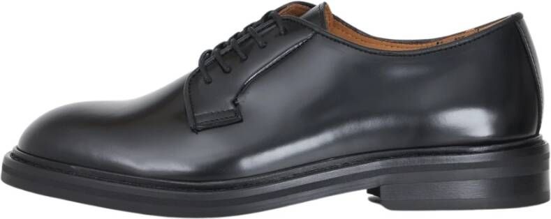 Selected Homme Zwarte leren veterschoenen Black Heren