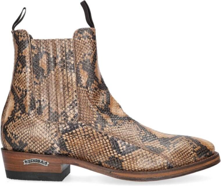 Sendra Bruine Slangenprint Cowboy Laarzen Brown Heren