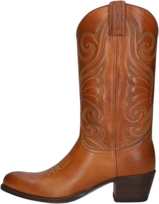 Sendra Cowboylaarzen met vlammenstiksels Brown Dames