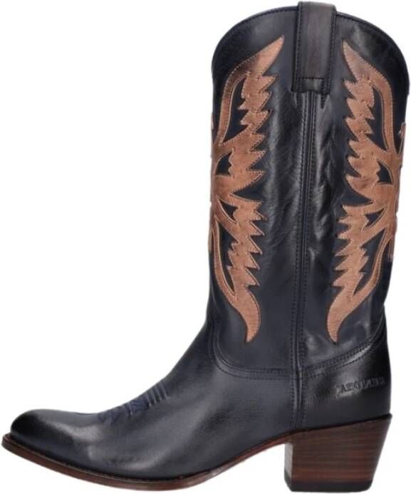 Sendra Dames Cowboy Laarzen met Vlam Patroon Blue Dames