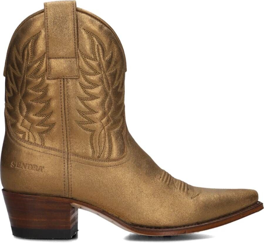 SENDRA Enkellaarsjes Dames 16576 Maat: 41 Materiaal: Leer Kleur: Goud