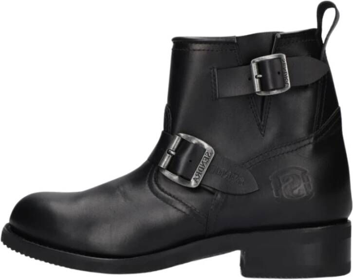 Sendra Zwarte Bikerboots met Metalen Gespen Black Dames