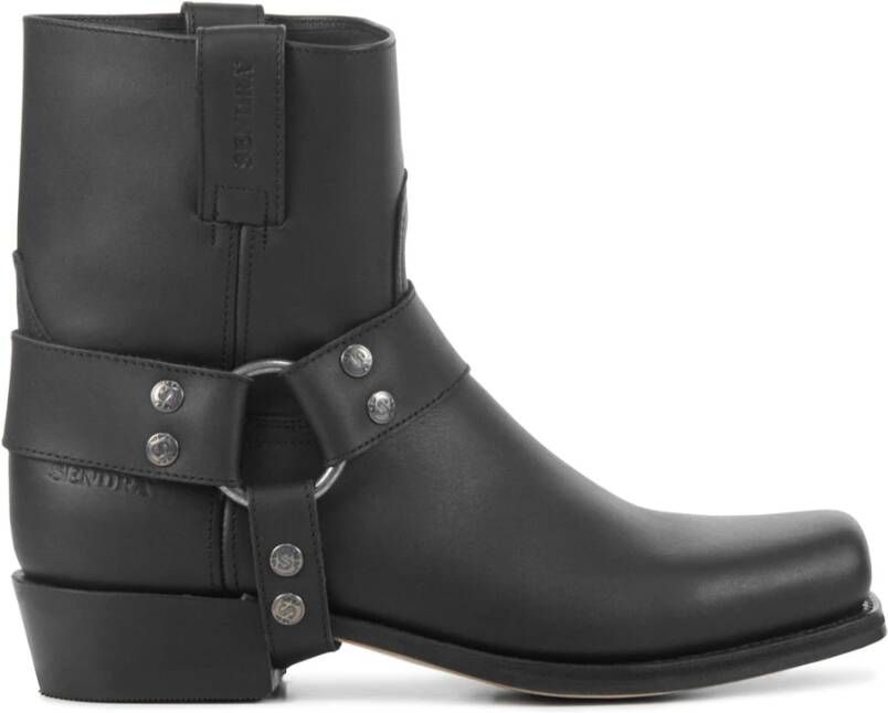 Sendra Zwarte Enkellaarsjes Black Dames