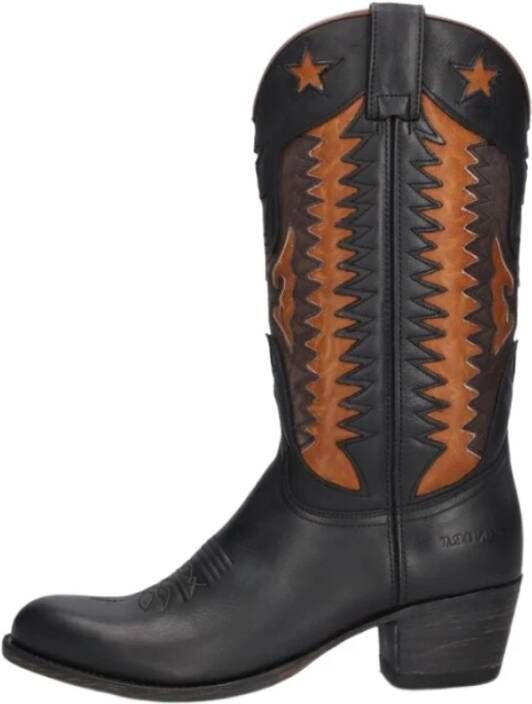 Sendra Zwarte Leren Cowboy Laarzen met Uniek Ontwerp Black Dames