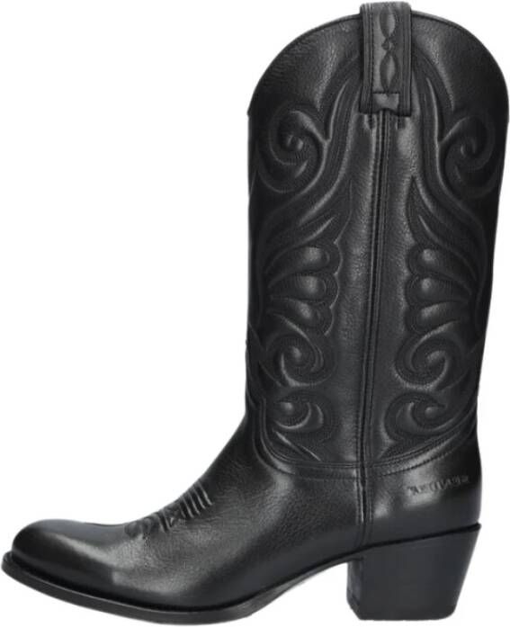 Sendra Zwarte Vlam Gestikte Cowboy Laarzen Black Dames