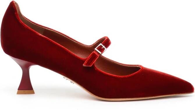 Sergio Levantesi Bordeaux Velvet Decolté met gesp Red Dames