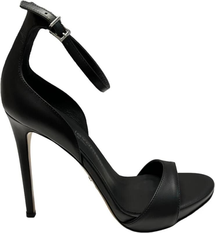 Sergio Levantesi Enkelband Leren Sandalen Black Dames