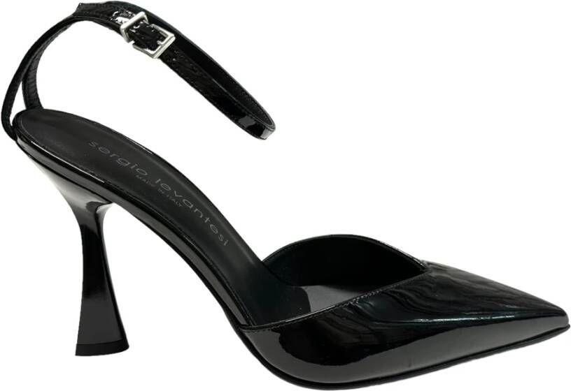 Sergio Levantesi Enkelband Sandalen in Polyester Black Dames