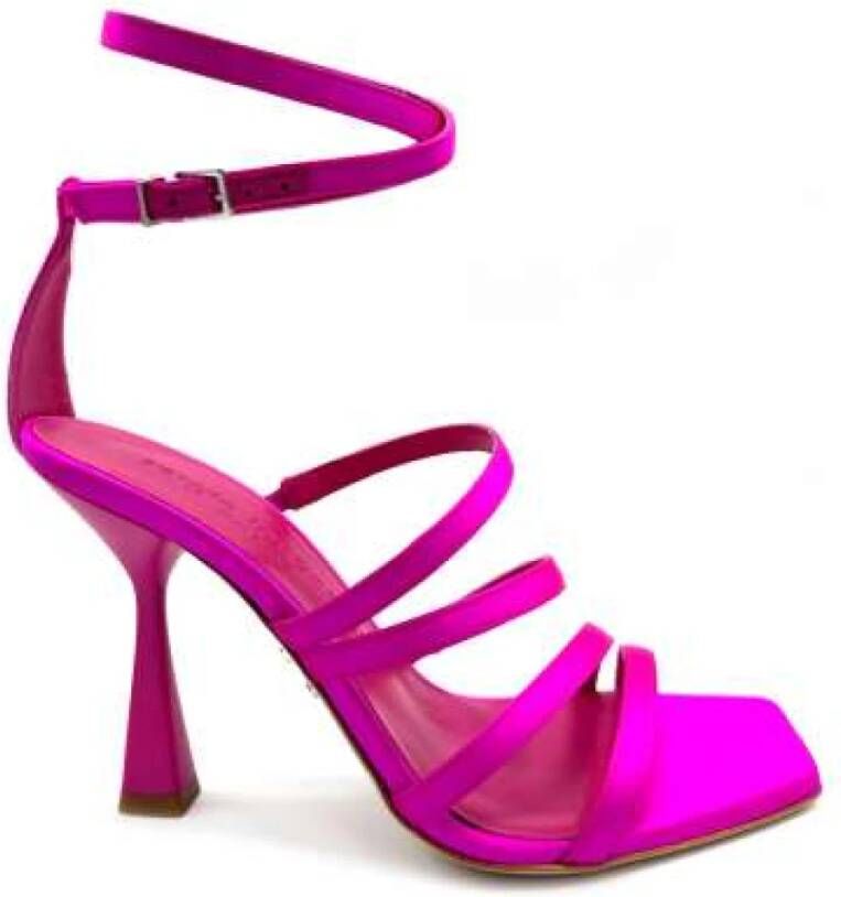 Sergio Levantesi Fuchsia Satin High Heel Sandalen Purple Dames