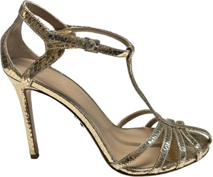 Sergio Levantesi Gelamineerde leren stiletto sandalen Yellow Dames