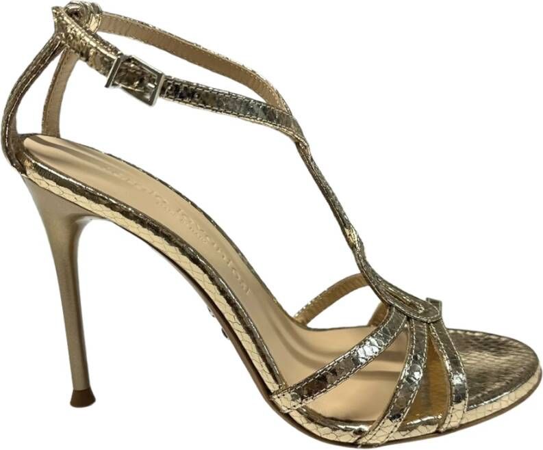 Sergio Levantesi Gelamineerde leren stiletto sandalen Yellow Dames