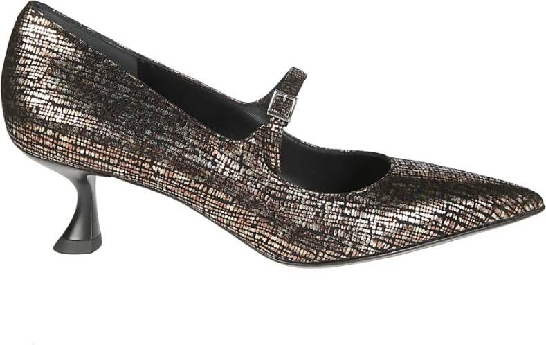 Sergio Levantesi Metallic Mary Jane Pumps Brown Dames