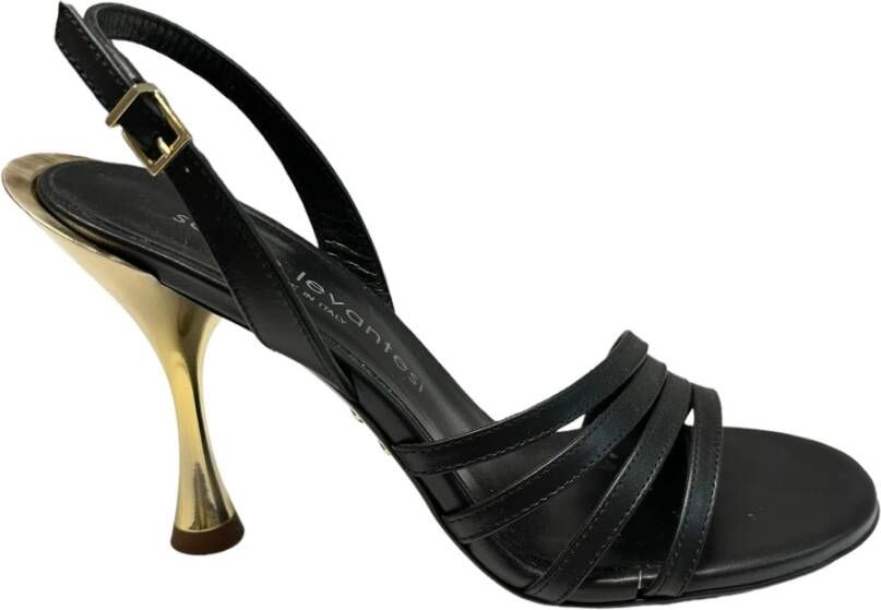 Sergio Levantesi Polyester Sandalen Leer 10cm Hak Black Dames