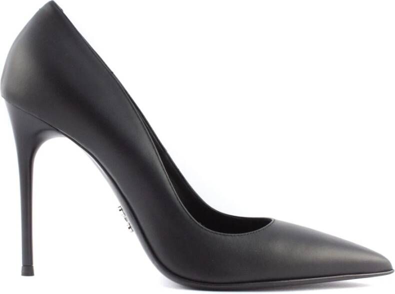 Sergio Levantesi Zwarte Leren Stiletto Pump Black Dames