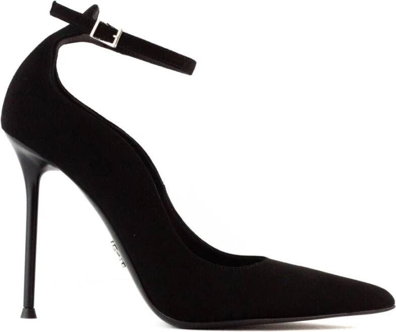 Sergio Levantesi Zwarte Suède Livia Pumps met Hak Black Dames