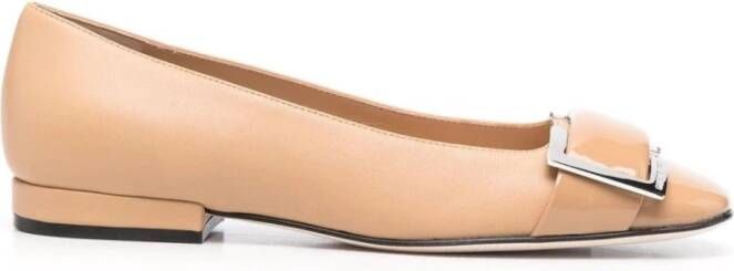 Sergio Rossi Beige Elegante Gesloten Ballerinas Beige Dames