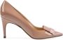 Sergio Rossi Beige Leren Pumps met Puntige Neus Beige Dames - Thumbnail 1