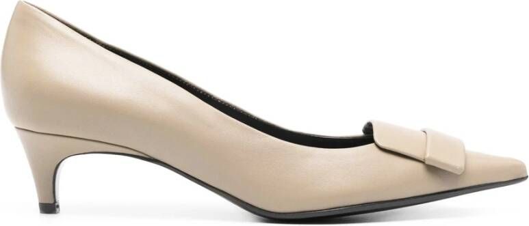 Sergio Rossi Beige Leren Pumps met puntige neus Beige Dames