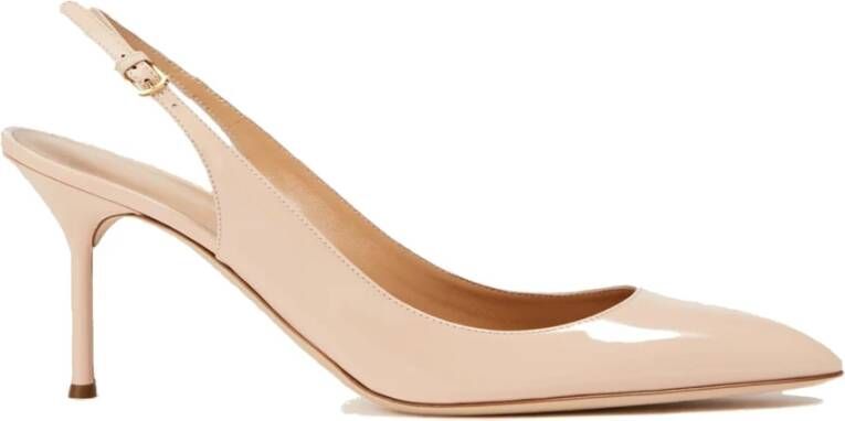 Sergio Rossi Beige Leren Slingback Pumps Beige Dames