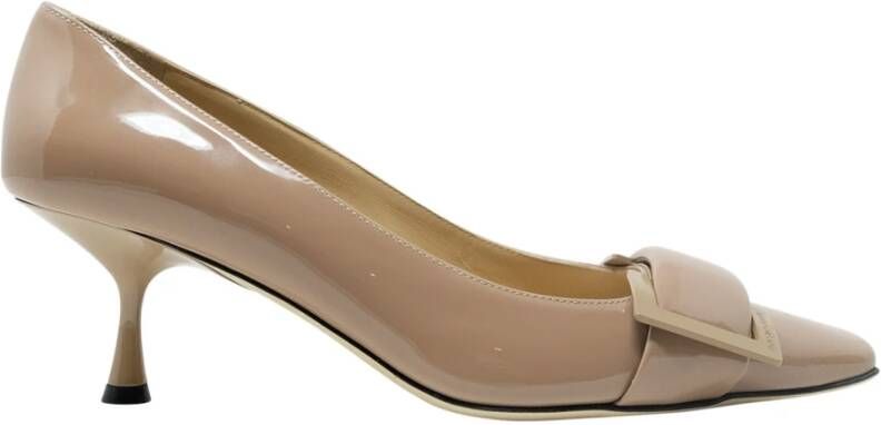 Sergio Rossi Beige Patent Leren Pumps Beige Dames