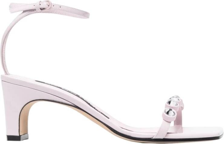 Sergio Rossi Bronzen Hoge Hak Sandalen Verhoog Je Stijl Roze Dames