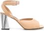 Sergio Rossi Elegante Beige Leren Sandalen Beige Dames - Thumbnail 1