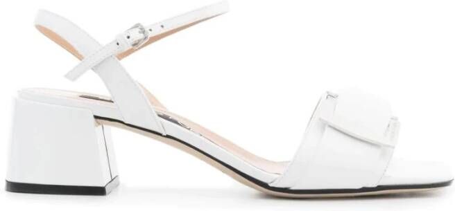 Sergio Rossi Elegante Witte Platte Sandalen White Dames