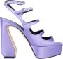 Sergio Rossi Zijden sandalen met verstelbare bandjes en sculptuurhak Purple Dames - Thumbnail 1