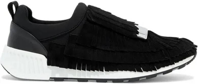 Sergio Rossi Hardloopsneakers met franjedetail Black Dames