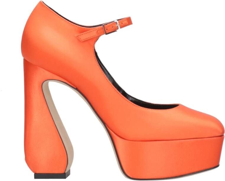 Sergio Rossi Koraal Platform Mary Jane Pumps Oranje Dames