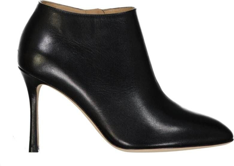 Sergio Rossi Leren enkellaarzen met 9 cm hak Black Dames