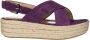 Sergio Rossi Leren Espadrilles met Verstelbare Enkel Gesp Purple Dames - Thumbnail 1