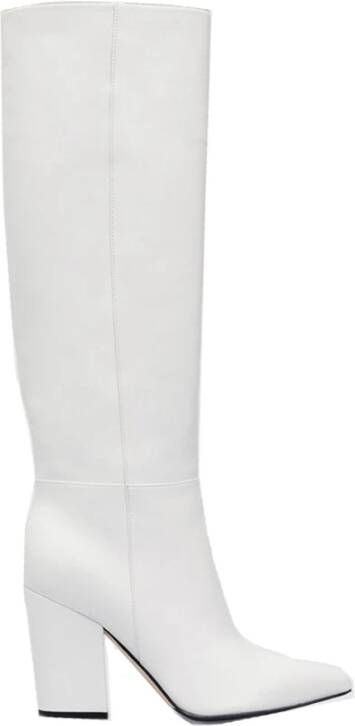 Sergio Rossi Leren laarzen met 9 cm hak White Dames