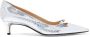 Sergio Rossi Leren pumps met slangeffectdetail Gray Dames - Thumbnail 1