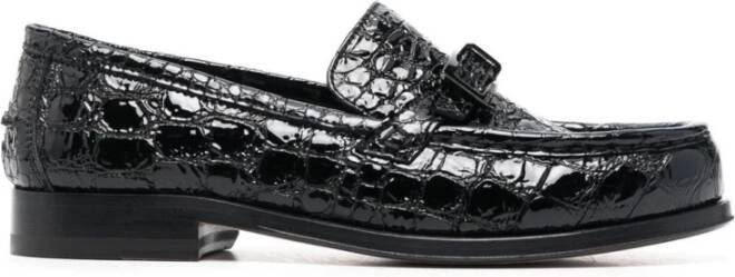 Sergio Rossi Loafers met Krokodillenpatroon Black Dames