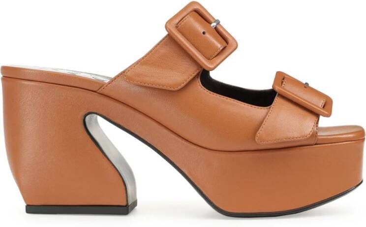 Sergio Rossi Nappa Plateau Sandalen Brown Dames