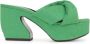 Sergio Rossi Platform Mules in Sponged Stijl Green Dames - Thumbnail 1