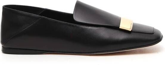 Sergio Rossi Platte leren loafers Black Dames