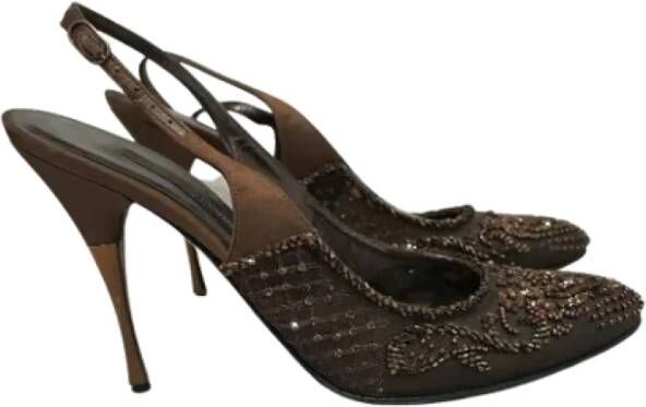 Sergio Rossi Pre-owned Canvas heels Brown Dames